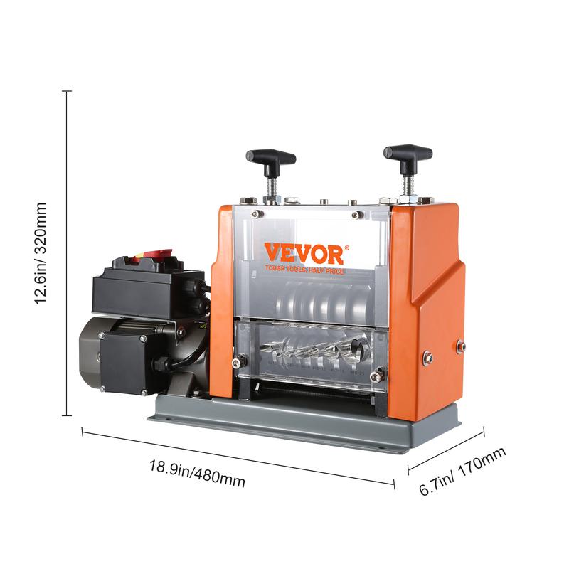 VEVOR Machine a Denuder Electrique 1,5-25 mm Denudeur Cable Auto Motorise 60 W Denudeuse Pince a Denuder Depouillement Fil Repere Profondeur Visible 6 Canaux Ronds 1 Canal Plat pour Recyclage Cuivre — vignette 8