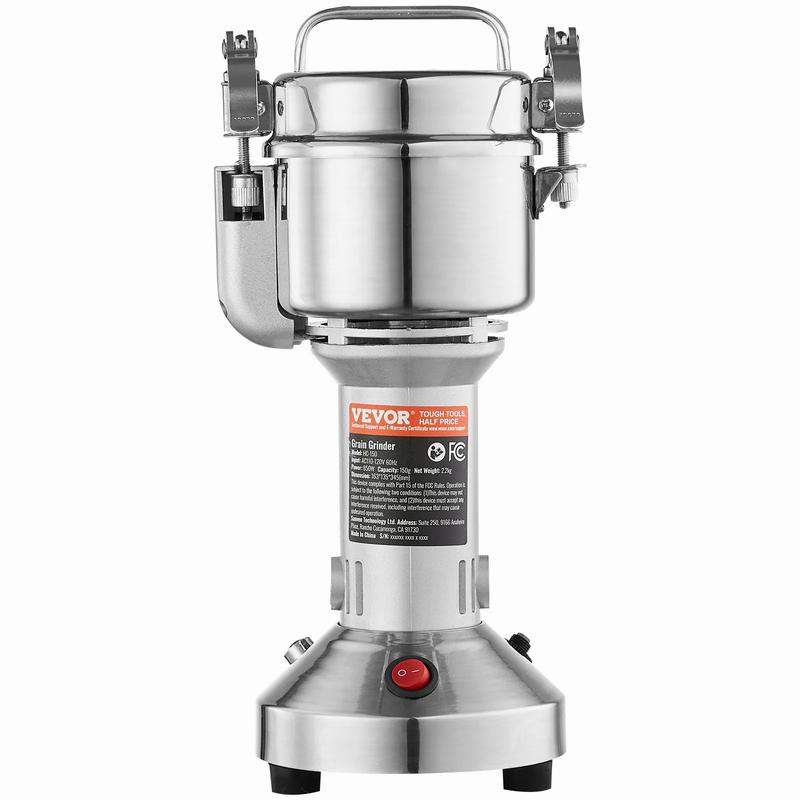 【VEVOR Soldes d'Été】VEVOR 150 g meule à céréales électrique / meule à vin, meuleuses à épices commerciales haute puissance 850 W, broyeur/machine à poudre en acier inoxydable, pour céréales secs, épices, céréales, café, maïs, poivre — vignette 7