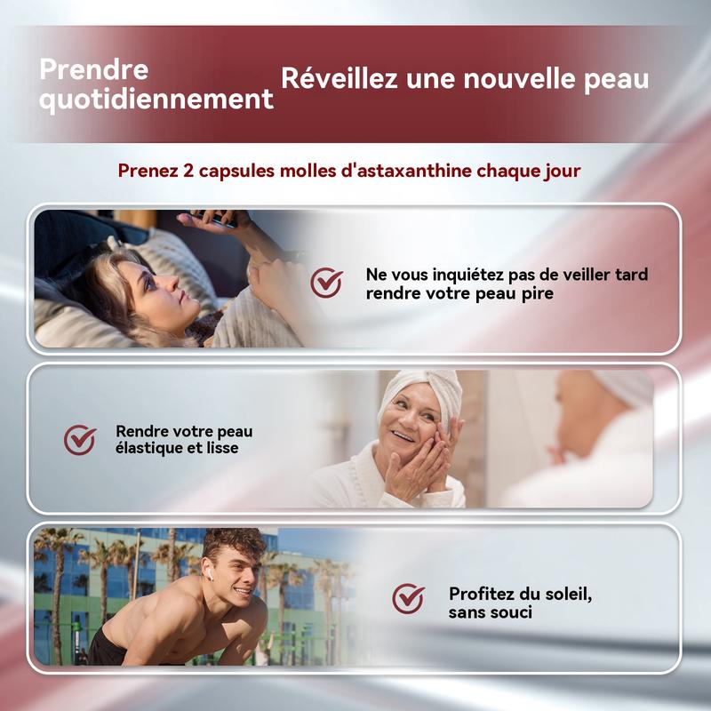 VivoNu Astaxanthine Capsules | 12 mg astaxanthine, Haematococcus pluvialis, extrait pépins de raisin, extrait tomate, L-tyrosine, vitamine E, gluconate cuivre | Soutien cutané, protection antioxydante, soutien oculaire et métabolique | 240 capsules — vignette 5