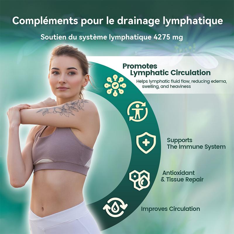 VivoNu Complément de Drainage Lymphatique, 4275mg Complément de Support du Système Lymphatique pour Femmes et Hommes, Mélange Herboréal 21-en-1 avec Échinacée, Pissenlit, Bardane, Broméline, Souci, Curcuma et Plus — vignette 2