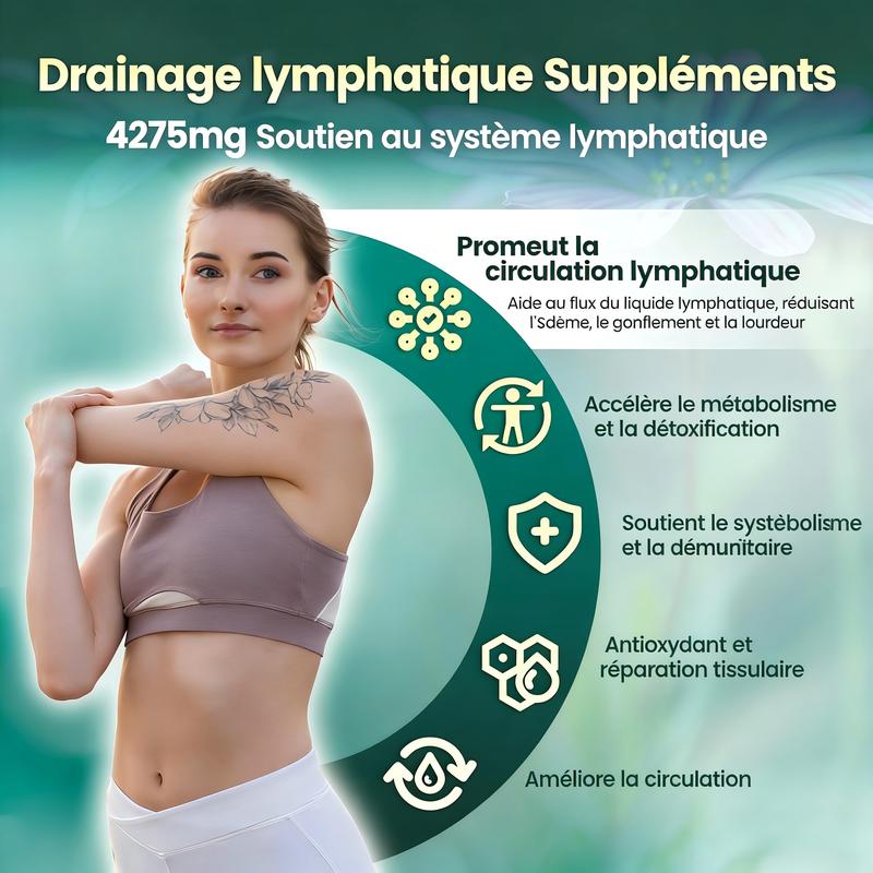 VIVONU Lymphatic – Soutient la circulation lymphatique | Détoxifie & aide à réduire les gonflements | Ingrédients clés : Échinacée, Pissenlit, Ortie, Bardane, Souci (Calendula), Trèfle rouge | 240 gélules | Soutient le système immunitaire & le métabolisme — vignette 2