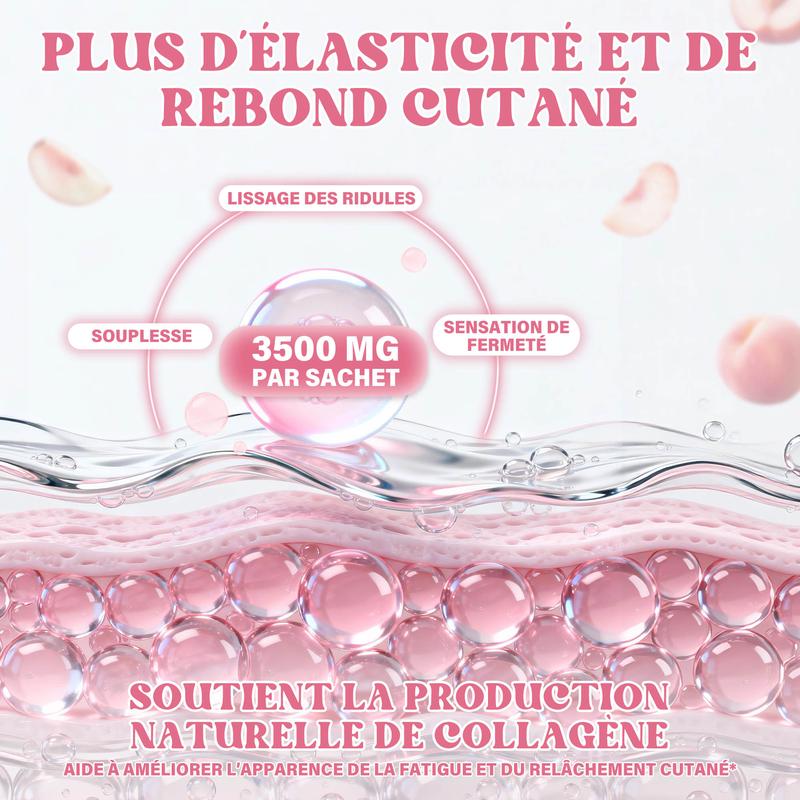 WindBoss Collagène marin type III avec acide hyaluronique et biotine pour la peau, les cheveux, les ongles et le soutien des articulations Formule premium européenne sans sucre, sans gluten, sans OGM Saveur pêche J01 — vignette 4
