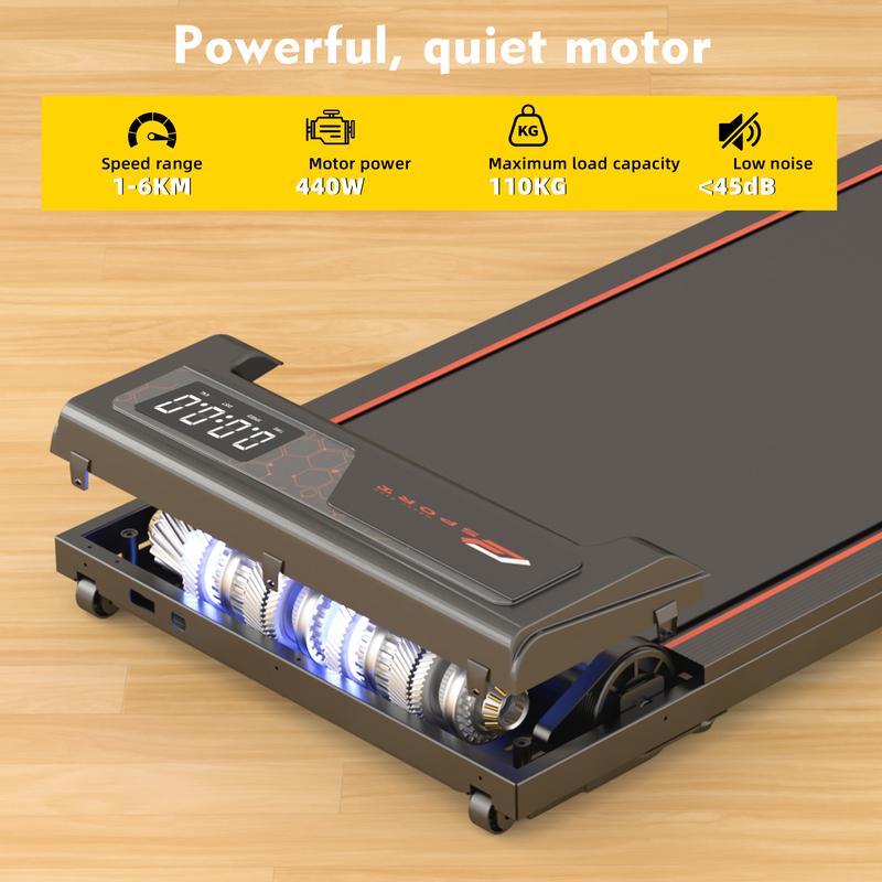 Y-RAIN-Tapis de course pliable pour la maison,2.5CV,moteur silencieux,haut-parleurs Bluetooth,inclinaison réglable,vitesse comprise entre 1 et 12 km/h,avec barres d'appui,charge maximale de 150kg—Le choix idéal pour un cadeau ou un anniversaire,Gift — vignette 3