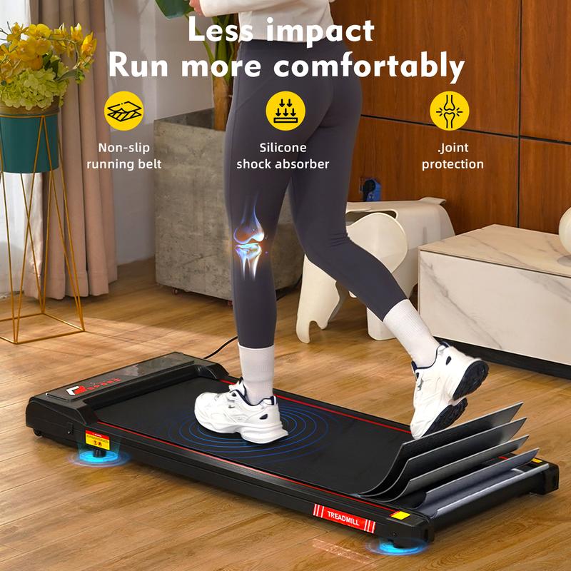 Y-RAIN-Tapis de course pliable pour la maison,2.5CV,moteur silencieux,haut-parleurs Bluetooth,inclinaison réglable,vitesse comprise entre 1 et 12 km/h,avec barres d'appui,charge maximale de 150kg—Le choix idéal pour un cadeau ou un anniversaire,Gift — vignette 4