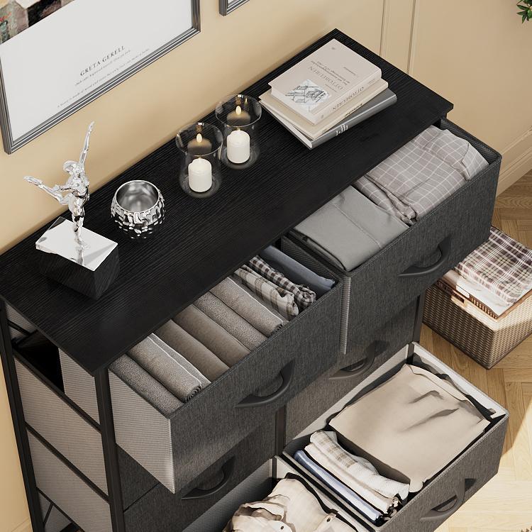 YITAHOME - commode en tissu à 8 tiroirs, commode de rangement haute, armoire de rangement pour chambre à coucher, unité d'organisation de chevet — vignette 2