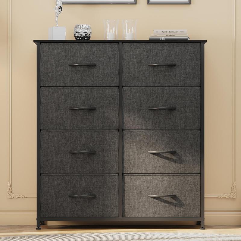 YITAHOME - commode en tissu à 8 tiroirs, commode de rangement haute, armoire de rangement pour chambre à coucher, unité d'organisation de chevet — vignette 9