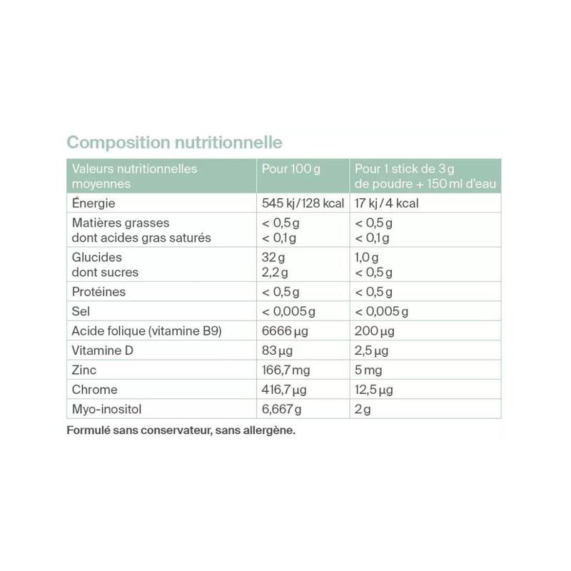 Zytolia - Solution Nutritionnelle pour SOPK avec Myo-inositol 4g, Vitamines B9 et D3, Zinc et Chrome - 60 Sticks à Diluer - Fabriqué en France — vignette 7
